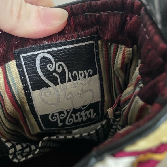 Y2K patchwork raw silk bucket bag - Picture 7 of 9